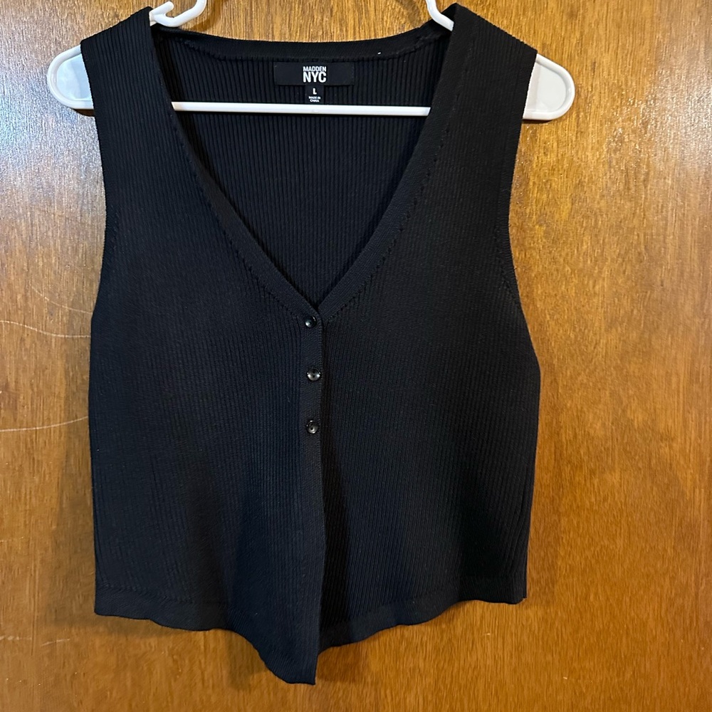 NYC Black Ribbed Tank Top